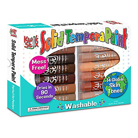 The Pencil Grip Kwik Stix Tempera Paint Stick Set Global Skin Tone Colors  Pack Of 14 Sticks - Office Depot